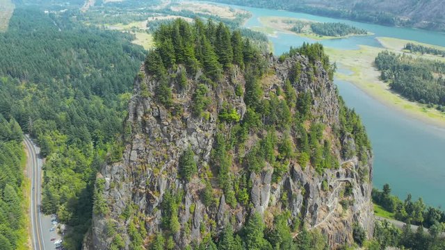 Beacon Rock, an 848-foot (258 m) basalt volcanic plug on the north shore of the Columbia River 32 miles (51 km) east of Vancouver. It was named by Lewis and Clark in 1805.  