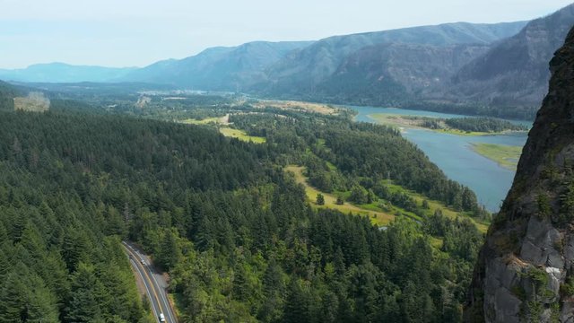 Beacon Rock, an 848-foot (258 m) basalt volcanic plug on the north shore of the Columbia River 32 miles (51 km) east of Vancouver. It was named by Lewis and Clark in 1805.  
