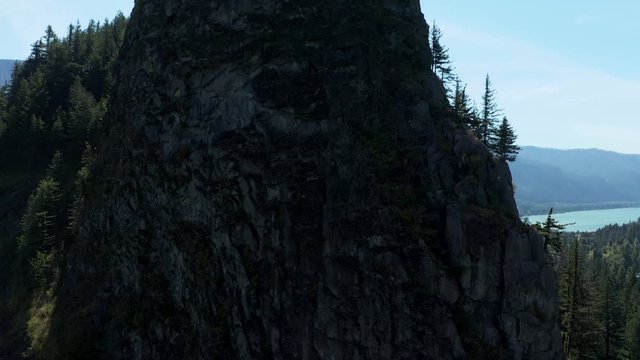 Beacon Rock, an 848-foot (258 m) basalt volcanic plug on the north shore of the Columbia River 32 miles (51 km) east of Vancouver. It was named by Lewis and Clark in 1805.  