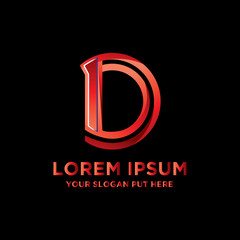 Creative 3D D Letter logo vector design template 