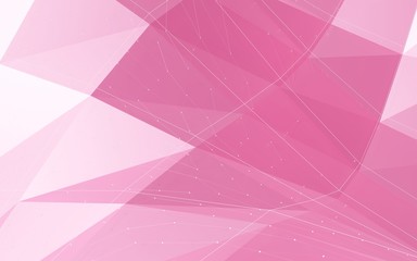 Fototapeta premium Pink and white abstract geometric rumpled triangular low poly 3d rendering