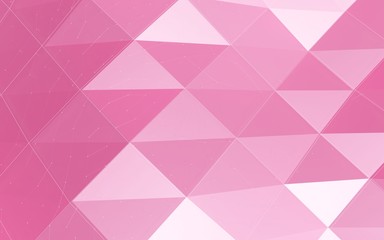 Pink and white abstract geometric rumpled triangular low poly 3d rendering