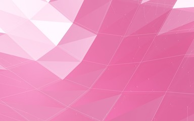 Pink and white abstract geometric rumpled triangular low poly 3d rendering