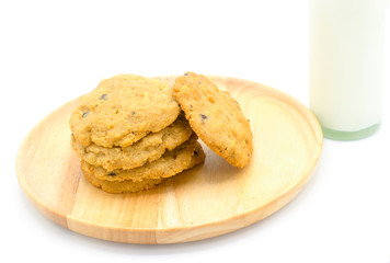 Cookies and a bottle of milk 