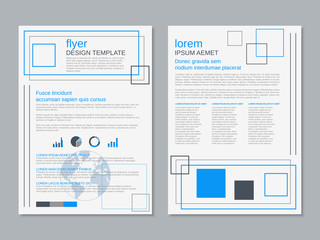 Fototapeta na wymiar Modern professional two-sided flyer vector design template
