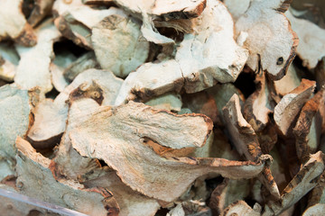 Dried sliced ginger background