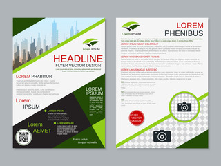 Modern professional two-sided flyer vector design template