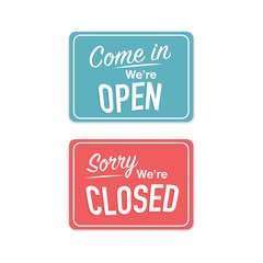 Isolated Signs Set - Illustration of signs in blue and red color isolated on white background. Vector illustration