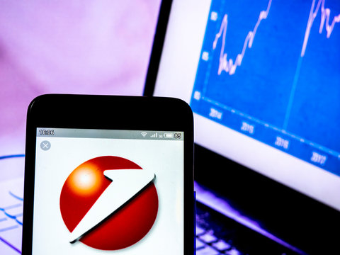 Kiev, Ukraine, April 18, 2019, illustrative editorial. In this photo illustration a Hypovereinsbank brand of UniCredit Bank Aktiengesellschaft logo seen displayed on a smart phone