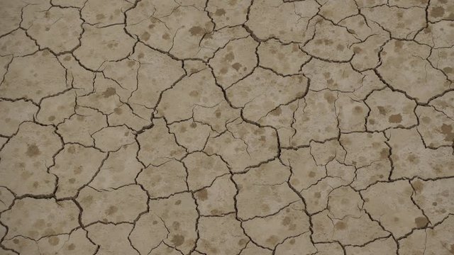 Water drops of rain fall on cracked dry soil. The long awaited rain after a severe drought