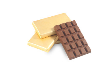 Chocolate bar isolate on white background