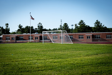 Soccer Goal With American Flag 