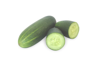 Fresh cucumbers isolate on white background