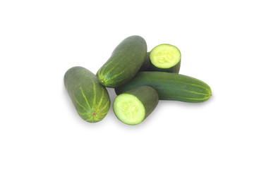 Fresh cucumbers isolate on white background