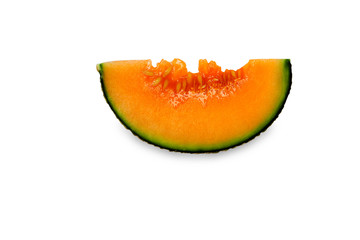 A piece of slice melon isolate on white background