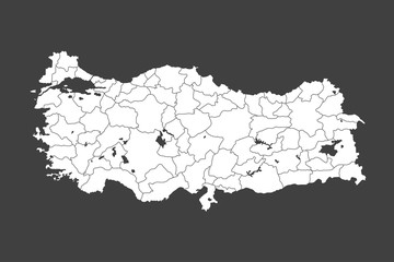 Turkey country map flat background vector template