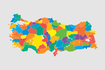Turkey country map flat background vector template