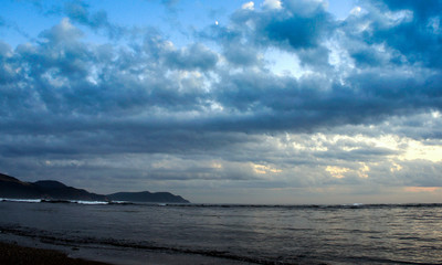 Seascape with a dramatic evening sky.