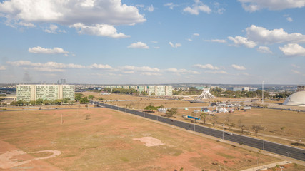 A beautiful view of Brasilia in Brazil and its buildings.