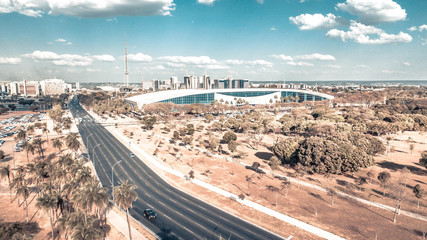 A beautiful aerial view of Ulysses Guimaraes Convention Center in Brasilia, Brazil