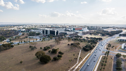 A beautiful view of Brasilia in Brazil and its buildings.