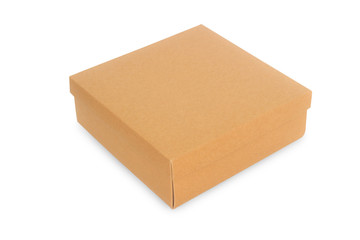 Brown paper box  isolate on white background