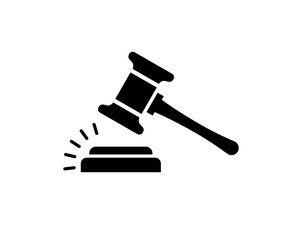 Judge gavel isolated icon on a white background.