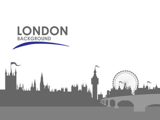 Black and white London city background. Concept and idea landscape background. Vector EPS10