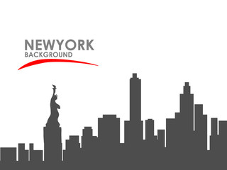 Black and white New York city background. Concept and idea landscape background. Vector EPS10