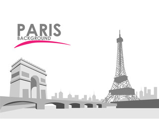 Black and white Paris city background. Concept and idea landscape background. Vector EPS10