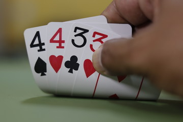 A beautiful view of two pairs poker cards