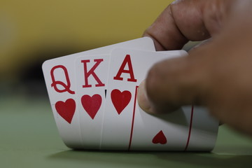 A beautiful view of poker cards