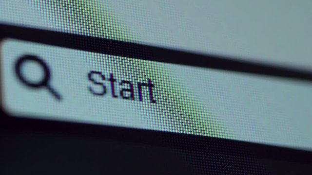 Browser bar with Star Business text typed on the computer screen. Shot in 4k resolution
