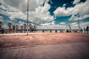 Fototapeta na wymiar A beautiful view of JK Bridge in Brasilia, Brazil