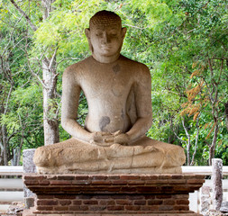 Meditating Buddha statue of Anuradhapura Sri Lanka