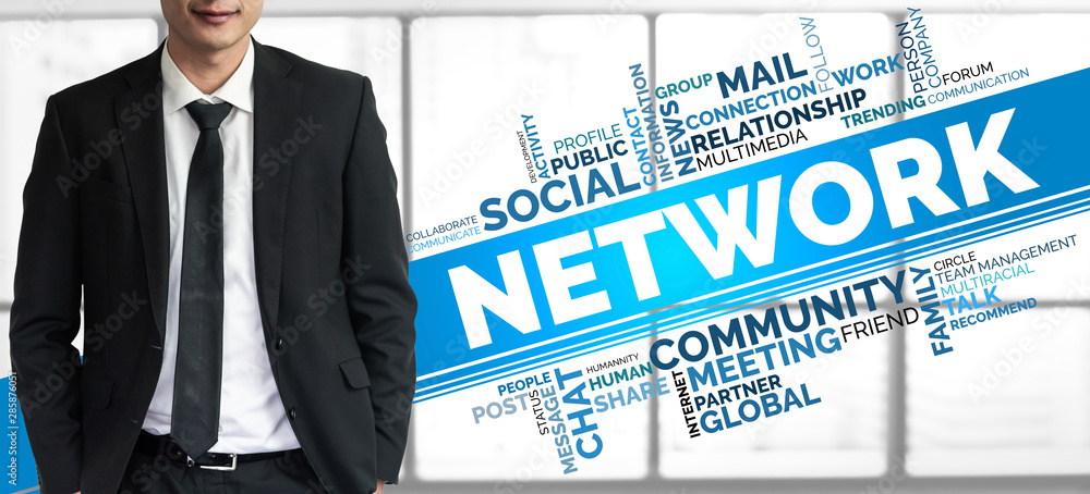 Poster human resources recruitment and people networking concept. modern graphic interface showing professi