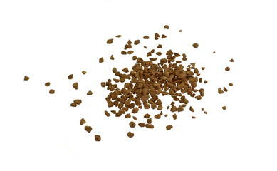 Instant Coffee powder isolated on white background. Coffee background.