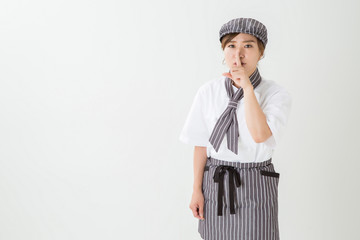 コックコートを着た女性