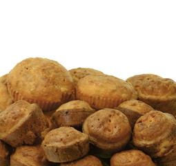 Isolated salt muffins on white background.