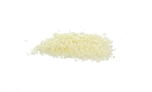 Grated Parmesan Cheese Isolated On White Background. 