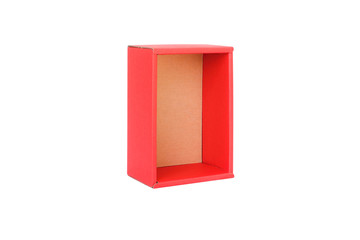 Red paper box isolate on white background