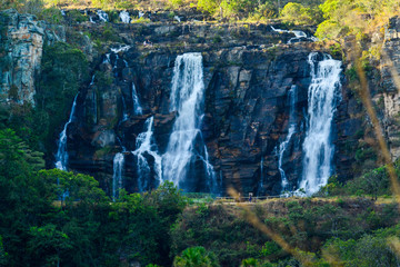 Fototapeta premium A beautiful view of waterfalls in goias, Brazil