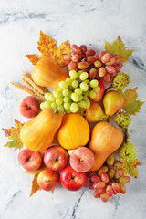 Naklejka na ściany i meble Autumn composition of various fruits