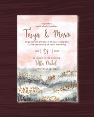 wedding invitation meadow with watercolor