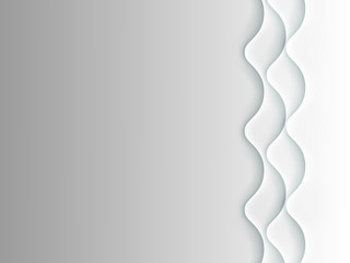 Modern paper art cartoon abstract gray and white water waves. Realistic trendy craft style. Origami design template