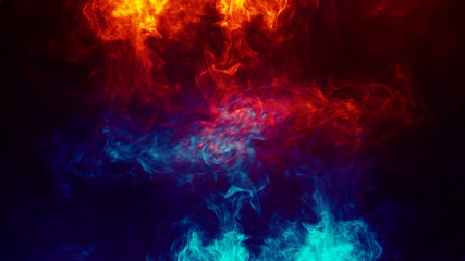 Fototapeta na wymiar Abstract art colored smoke on black isolated background