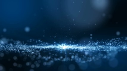 Dark blue and glow dust particle abstract background, Light ray beam effect. - Powered by Adobe