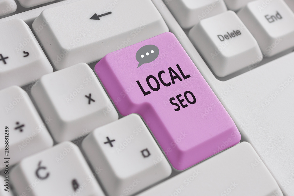 Aufkleber handwriting text writing local seo. conceptual photo helps businesses promote products and services 