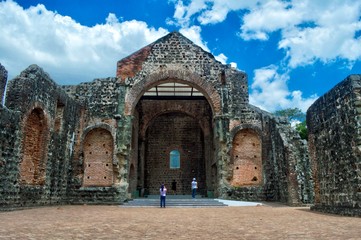 Sitio Arqueológico de Panamá Viejo y Distrito Histórico de Panamá. Patrimonio Mundial de la UNESCO. Antigua Catedral de Panamá en Panamá Viejo Complejo Monumental Histórico, América Central.