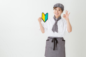 コックコートを着た女性